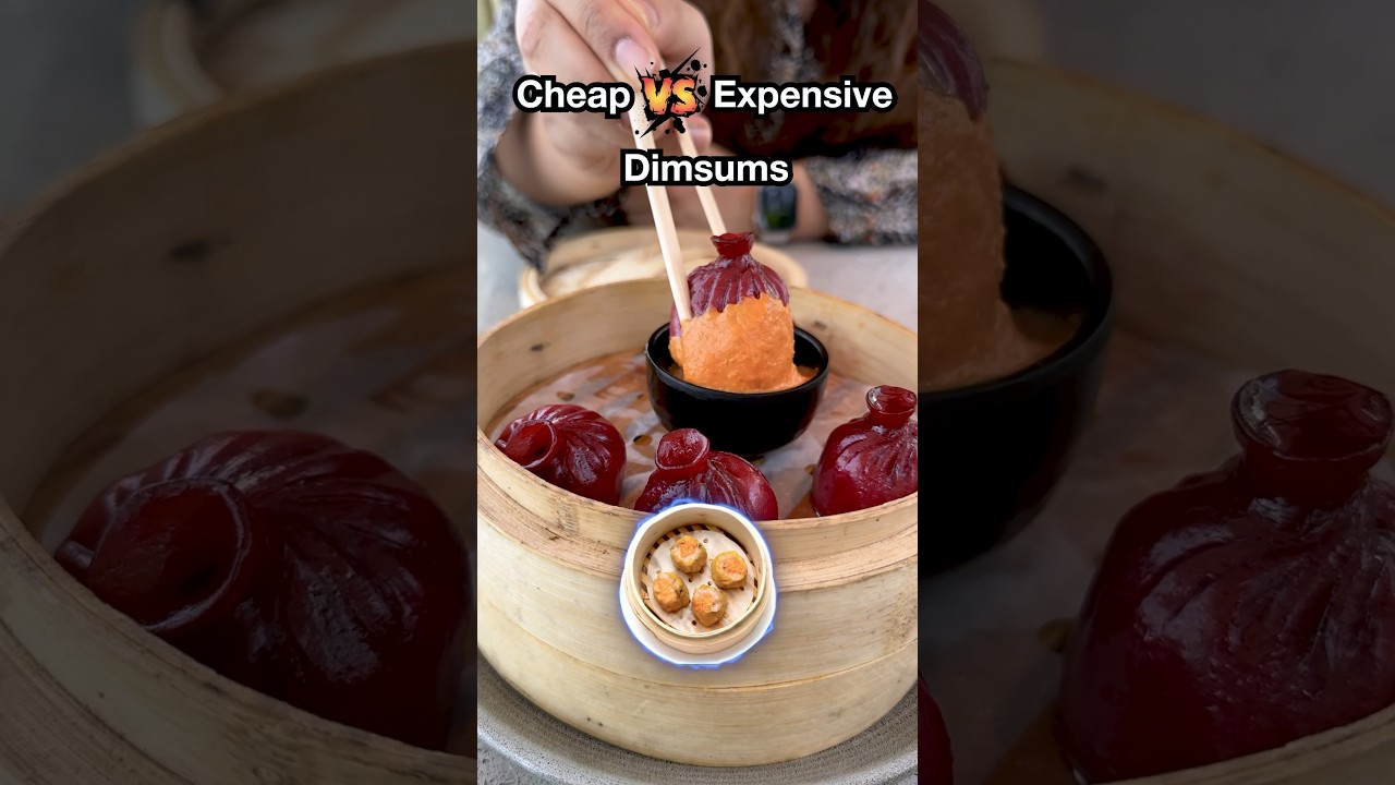 ₹60 vs. ₹600 Dimsums Food Challenge! Cheap vs. Expensive Momos Comparison! #thakursisters #shorts
