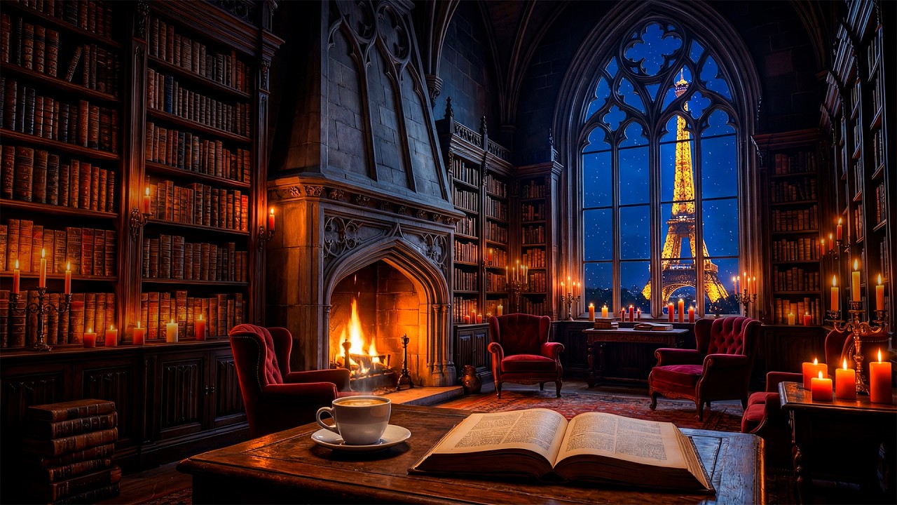 Classical Music for Studying & Focus — Classical Focus in a Snowy Paris Library