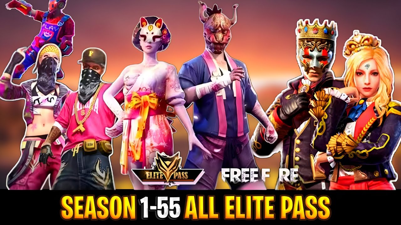 ALL ELITE PASS BUNDLE SEASON 1 TO 55 || FREEFIRE ALL ELITE PASS BUNDLES || FF ALL ELITE PASS 