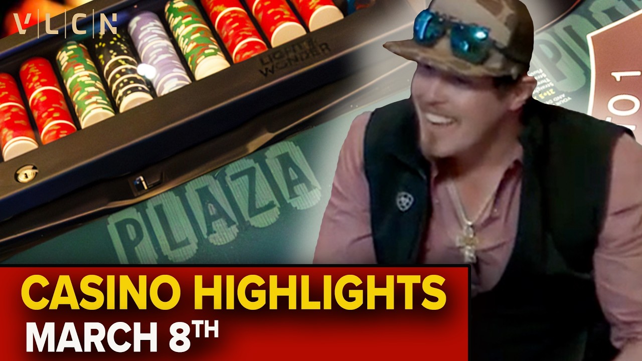 March 8th Casino Highlight Reel - VLCN Live Gaming Stream | Blackjack, Slots, Baccarat, Roulette