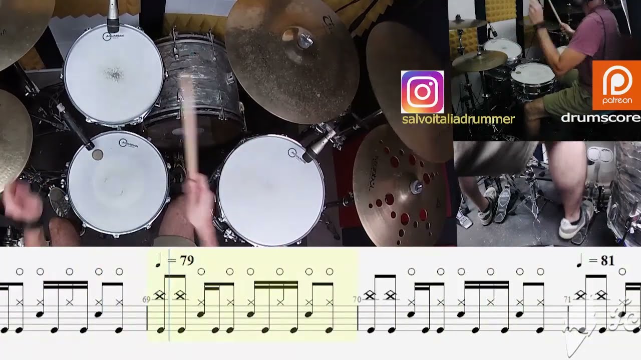 AUDIOSLAVE - COCHISE , DrumScore , Cover , Tutorial , Notation , Transcription , Chart
