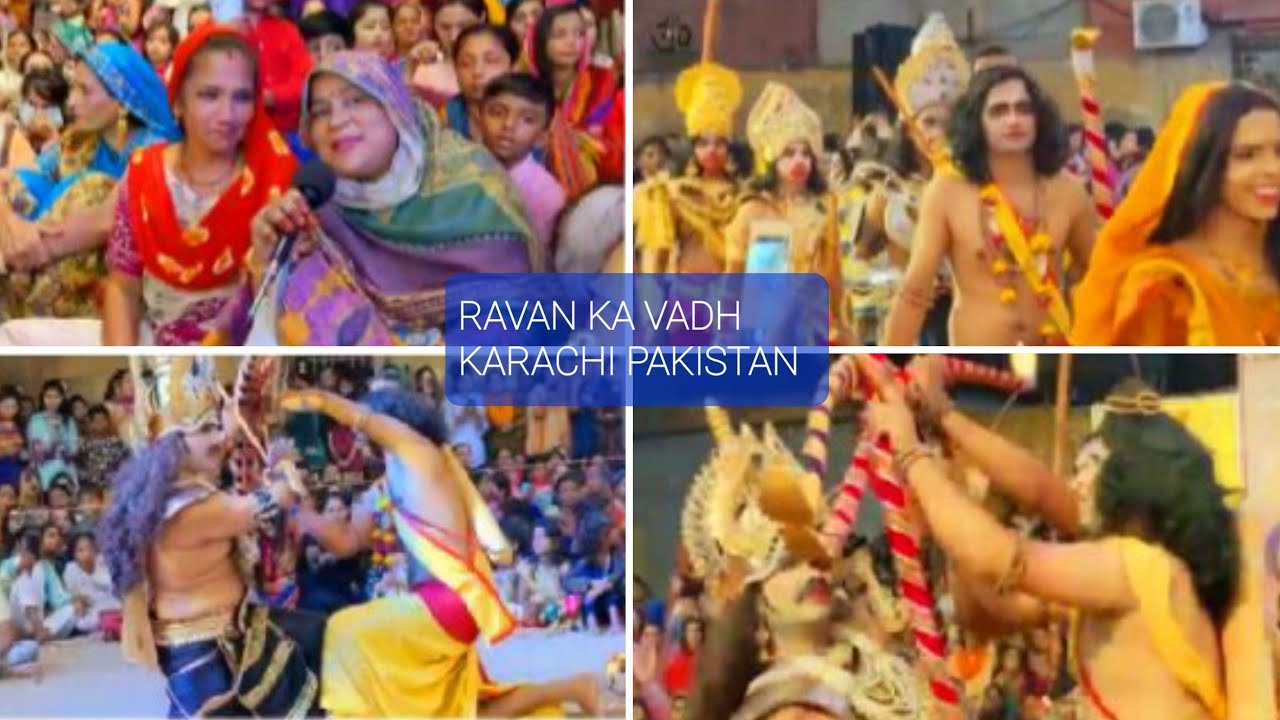 BURAI PAR ACCHAI KI JEET RAVAN  VADH SWAMINARAYAN MANDIR KARACHI PAKISTAN(NAVRATRI DAY 9) @LATA RAVI