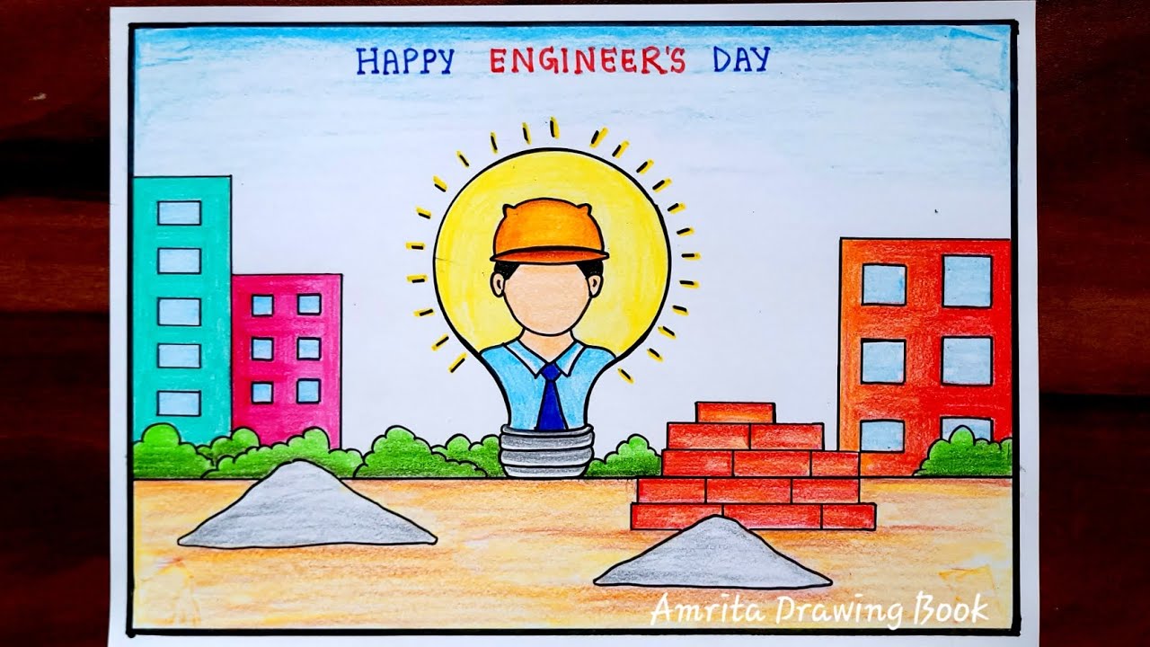 How to draw Engineers Day Drawing | World Engineering Day Drawing | Engineers Day Drawing