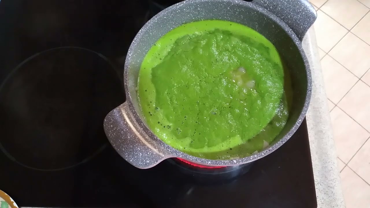 Green zucchini soup with vegetables.