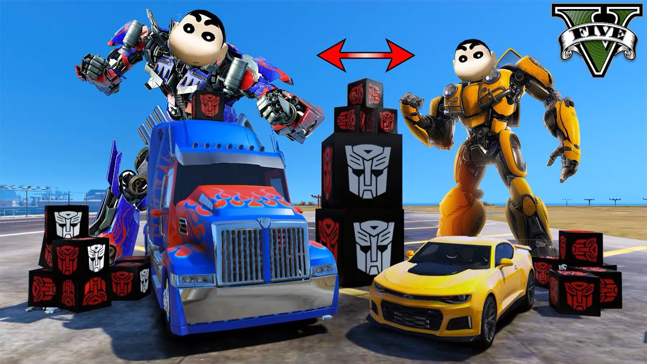 GTA 5 : SHINCHAN OPENING TRANSFORMERS LUCKY BOXES IN GTA V !