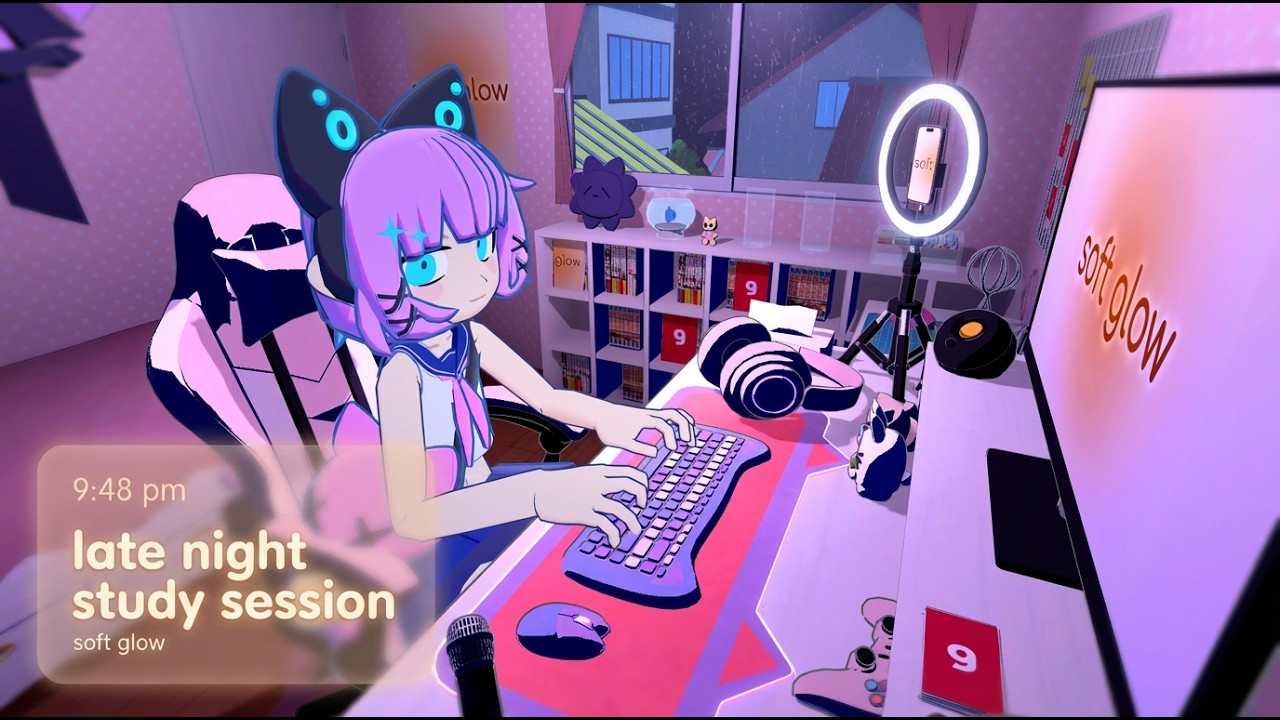 night study session with soft lofi & rain