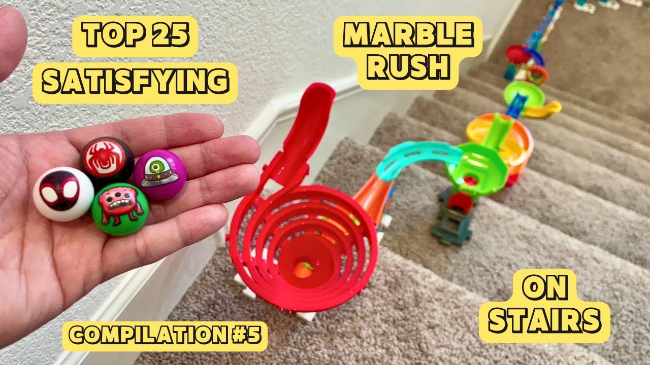 TOP 25 COMPILATION OF LONGEST MARBLE RUSH ON STAIRS #5 ASMR #marblerun @timothyspreciousmoments