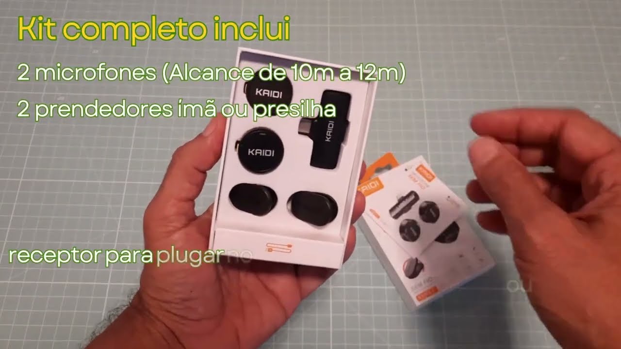 Microfone de Lapela Sem Fio KAIDI KMF4-C - bom, bonito e com pre&ccedil;o bacana