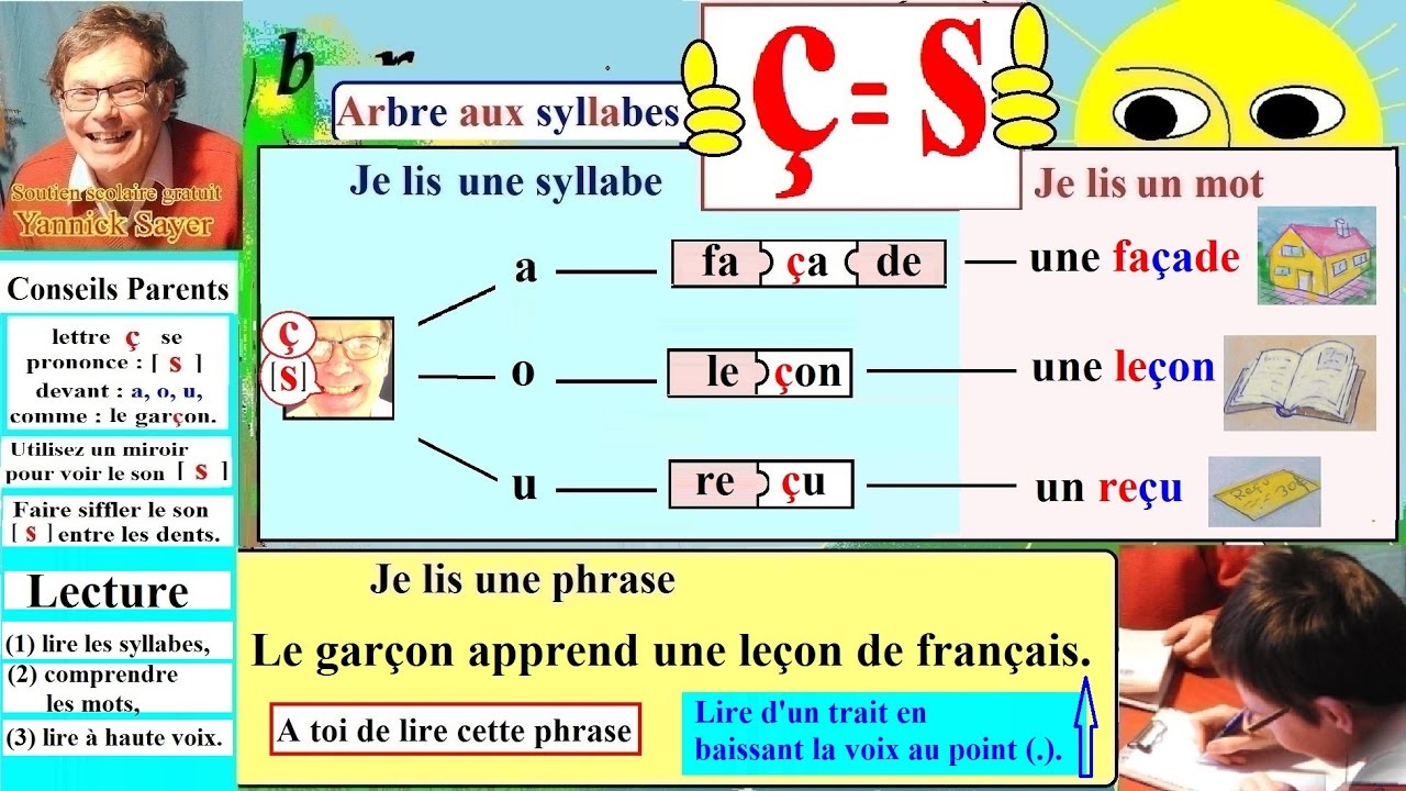 Apprentissage de la lecture Maternelle CP en Français : Alphabet # ç = s (32)