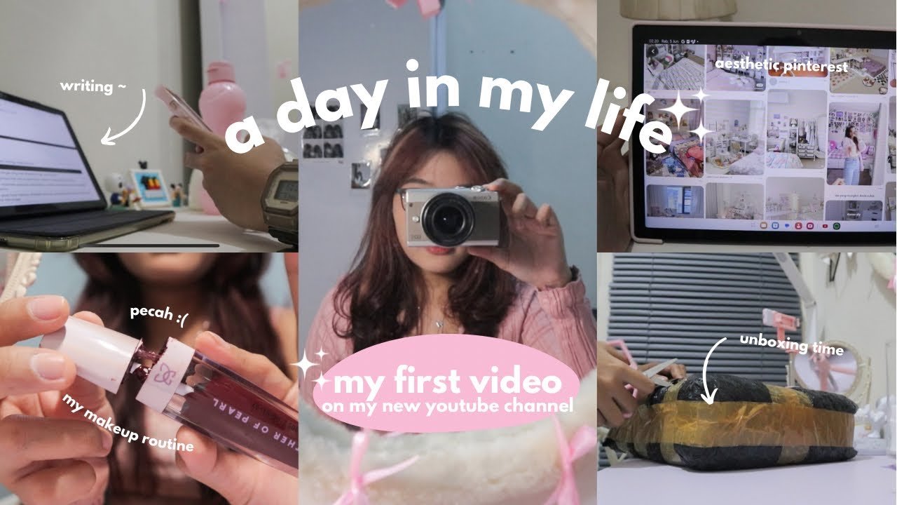 a day in my life ᯓᡣ𐭩 — first video, painting the table, daily makeup routine, unboxing + etc ! 🎀🪞🩰