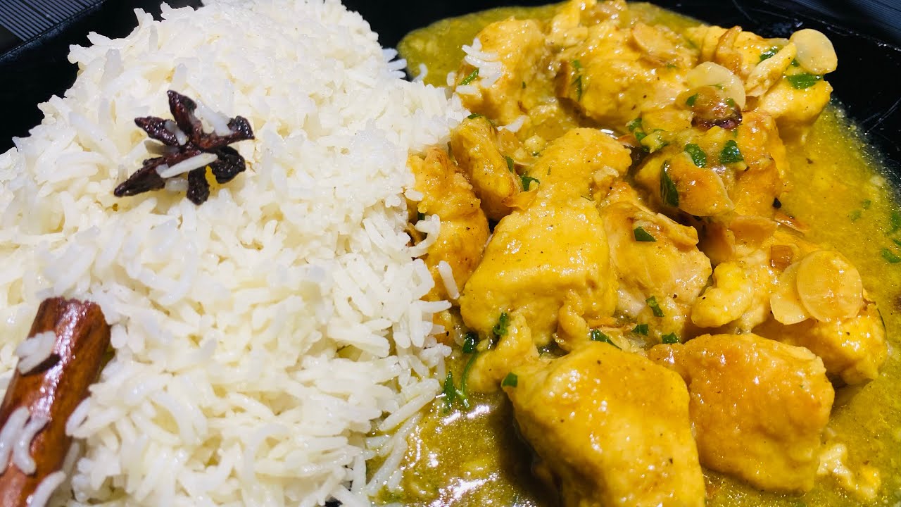 Pollo al curry con riso indiano Basmati profumato.Una ricetta gustosa e super economica