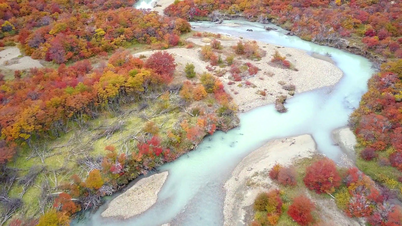 Along the Rio de las Vueltas - El Chalten - Patagonia by Drone 4K