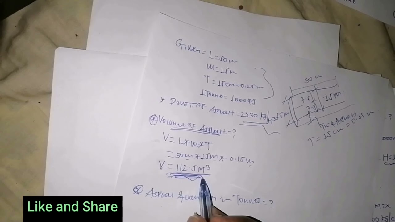How To Calculate Asphalt or Bitumen Quantity For Road In Tones