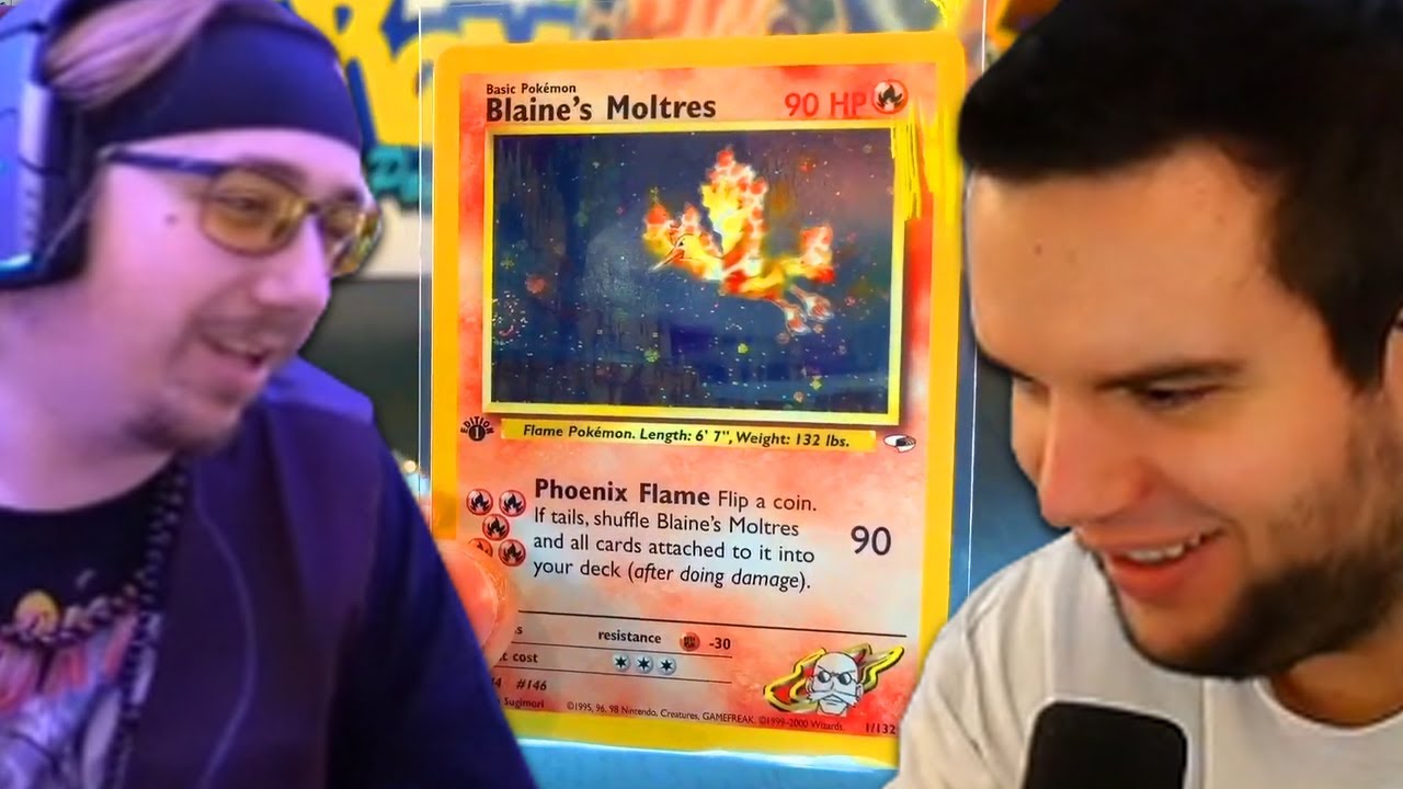 1st EDITION BLAINE'S MOLTRES GEZOGEN! 😁 - REAKTION auf 1st Edition Gym Heroes PokeRev | TrilluXe