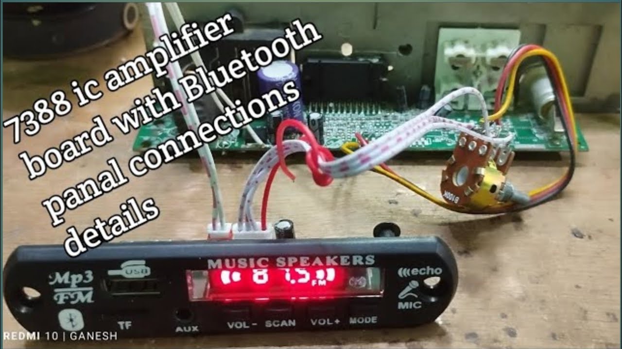 TDA 7388 ic amplifier board || 7388 ic amplifier board full wiring with Bluetooth panel and volume