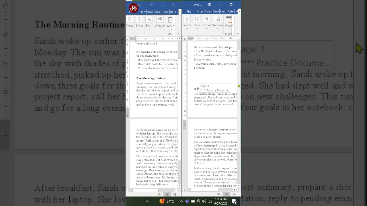 Compare Word Documents Side by Side! | Quick Trick in Word