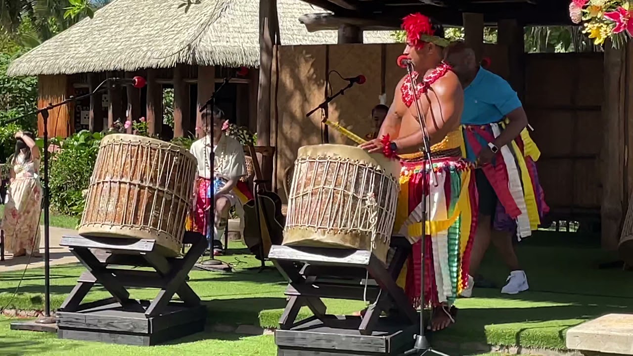Polynesian Cultural Center Tonga Warrior Drums Marcus Lowery in Hawaii representing North Carolina