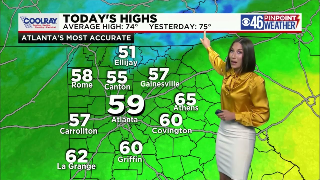 Ella Dorsey in a gold satin blouse - CBS46 Atlanta (4-21-21)