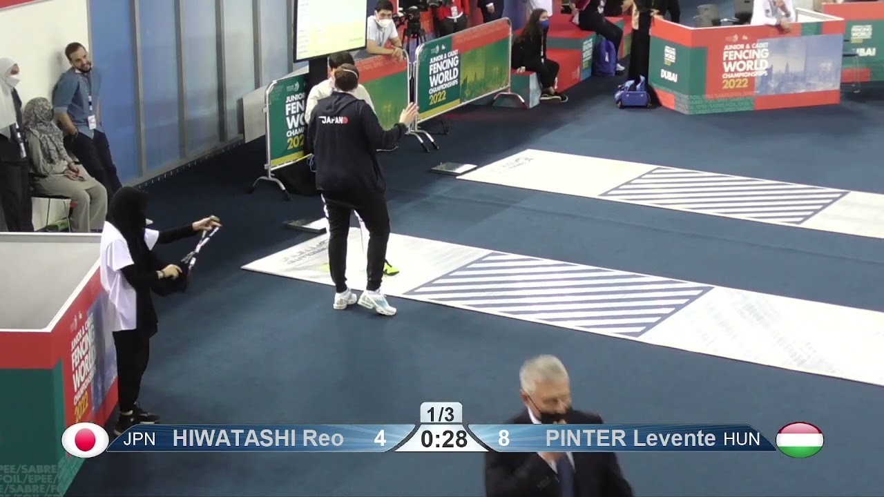 2022 228 T32 03 M S Individual Dubai UAE WCH BLUE HIWATASHI JPN vs PINTER HUN