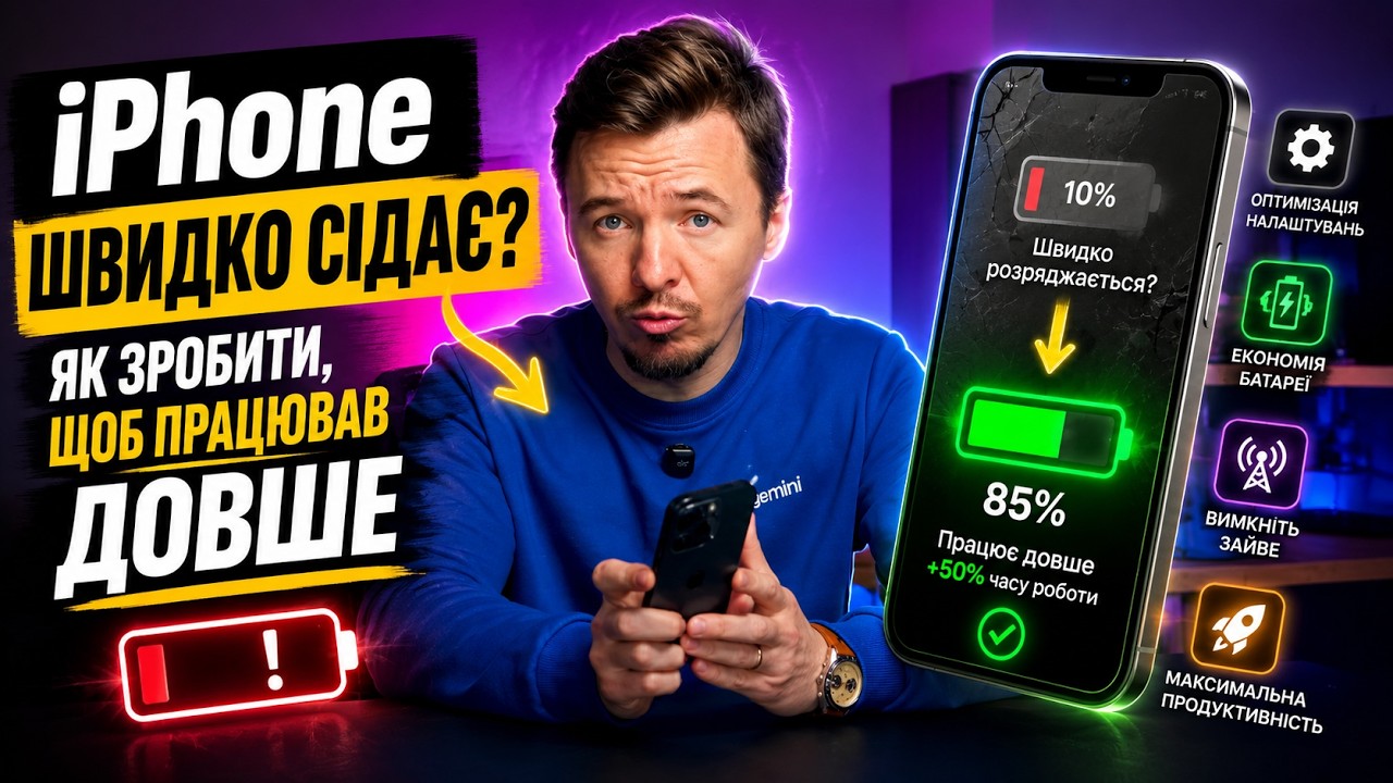 iPhone ШВИДКО СІДАЄ? Як зробити щоб ПРАЦЮВАВ ДОВШЕ у 2026