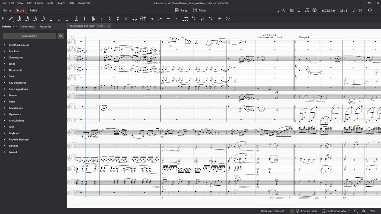 Schindler's List(Main Theme) - John Williams (Musescore 4)