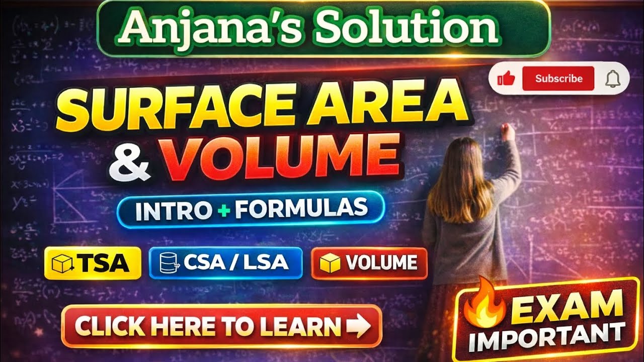 Surface Area and Volume - •Introduction & formulas•  By Anjana Mam|Explanation in Tamil|