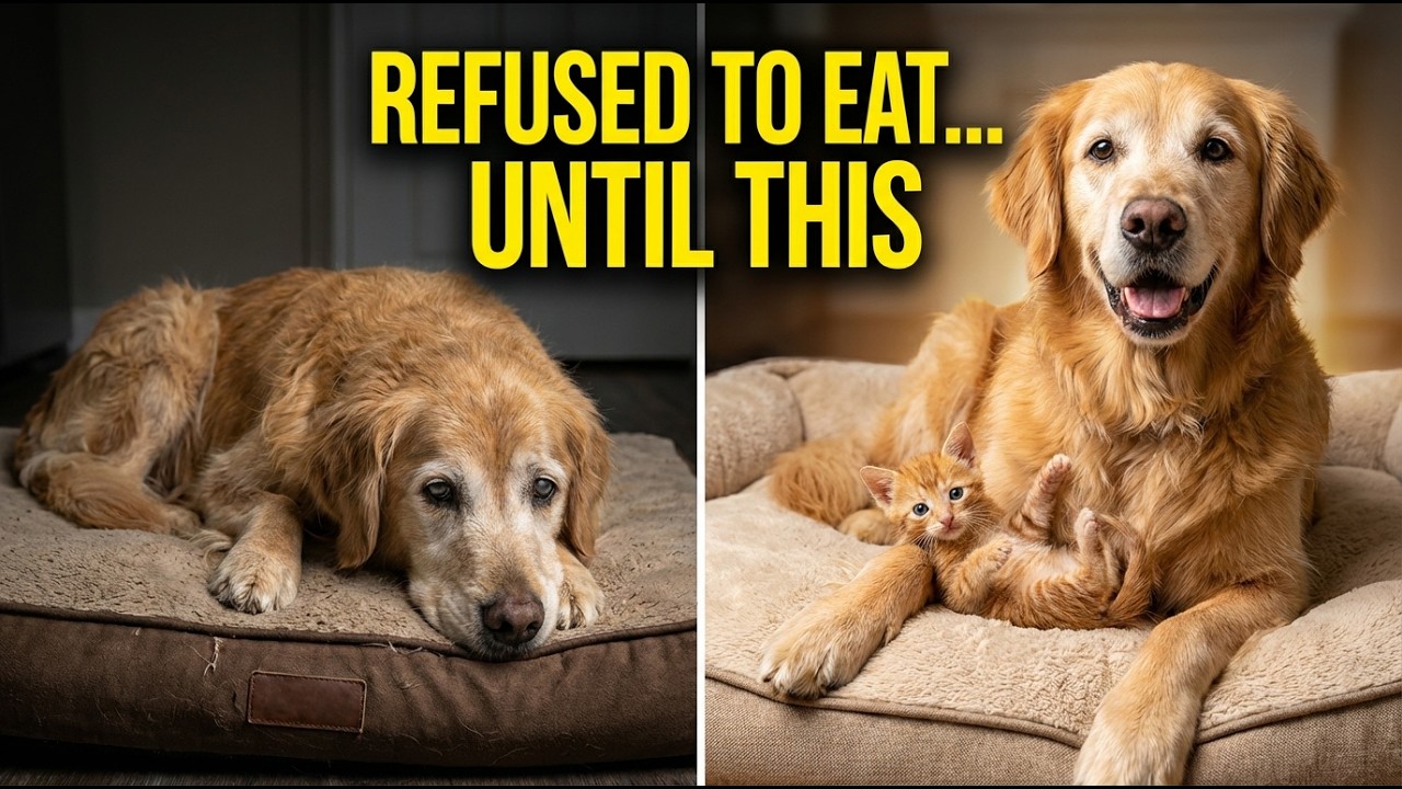 Senior Dog Refused to Eat... Until We Brought Home This Kitten