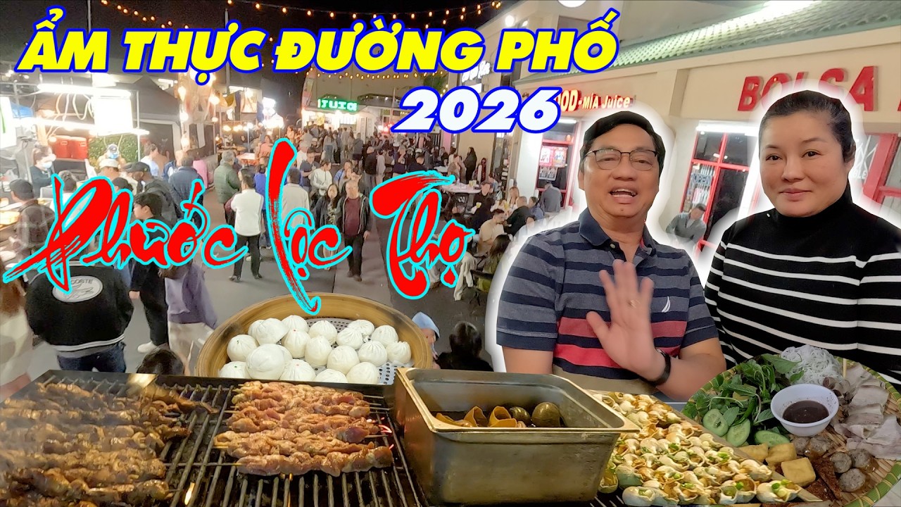 Sôi nổi chợ đêm Phước Lộc Thọ xuân Bính Ngọ 2026 với khu ẩm thực đường phố nổi lửa đầy sôi động