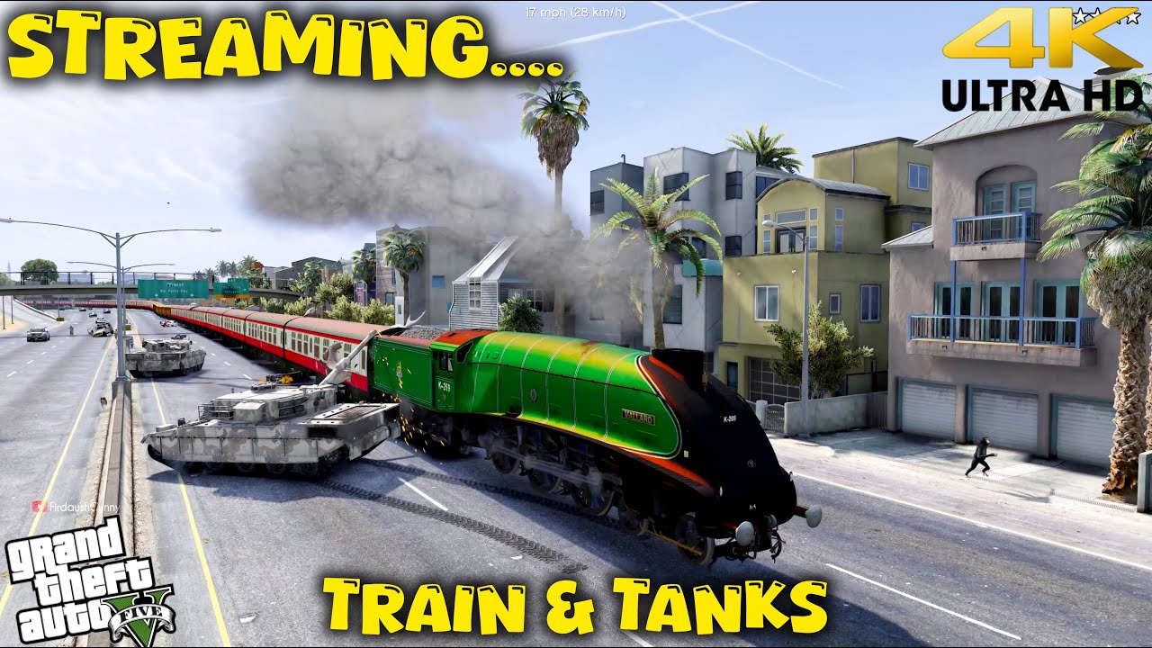 Mallard K269 Steam Train Takes Over Los Santos! | GTA V Train Chaos vs 5-Star Army