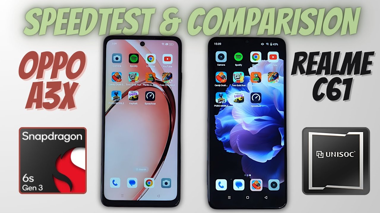 Oppo A3x vs Realme C61 Speedtest & Camera Comparison