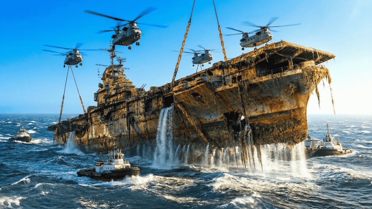 Buried by the Ocean for Decades… The Insane Salvage & Restoration of a WWII Aircraft Carrier