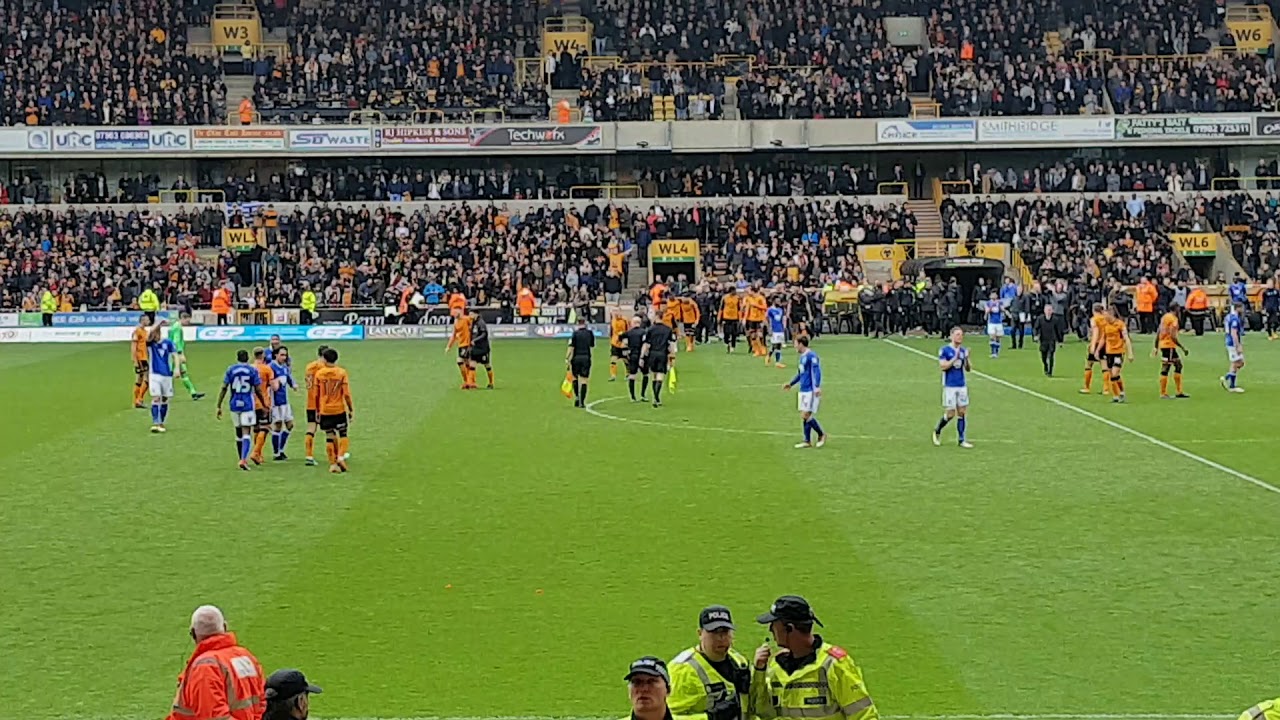 Wolverhampton Wanderers V Birmingham City - Full Time Whistle, Pitch Invaders and Wolves Celebration