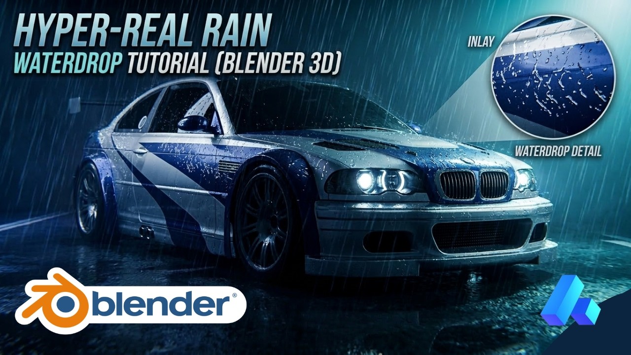 Realistic Rain on Metal in Blender | Cinematic Wet Effect Tutorial
