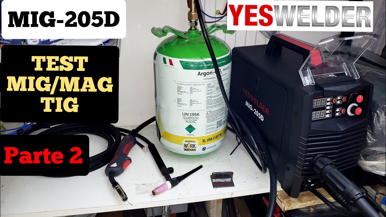 SALDATRICE MULTIPROCESSO YESWELDER MIG 205-D | TEST MIG/MAG/TIG LIFT PARTE 2 | MEHRPROZESS 5 IN 1
