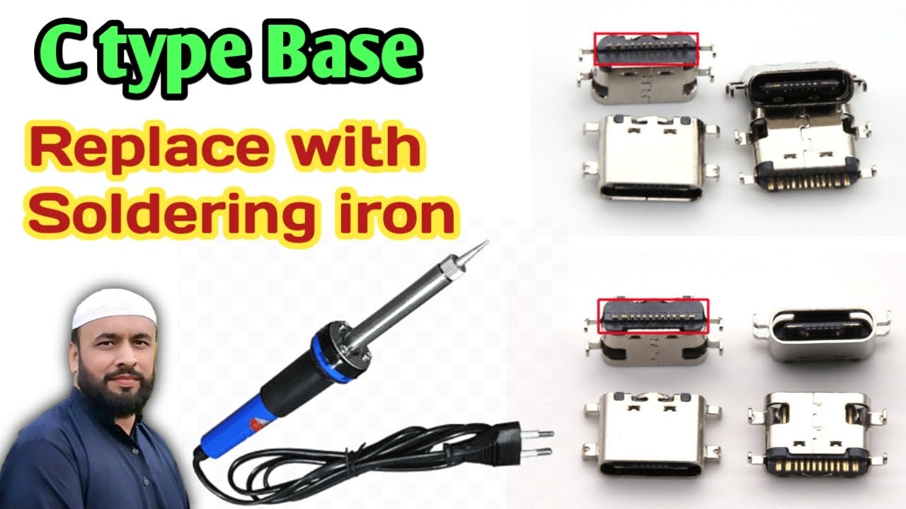 Replace type c charging base with soldering iron like original | Saad Mobiles Chiniot