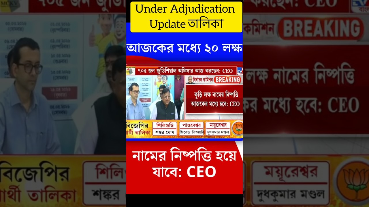 SIR🚨Under Adjudication Update তালিকা আজই প্রকাশিত হবে #sir #viral #jkbanglaviral #shorts #shortviral