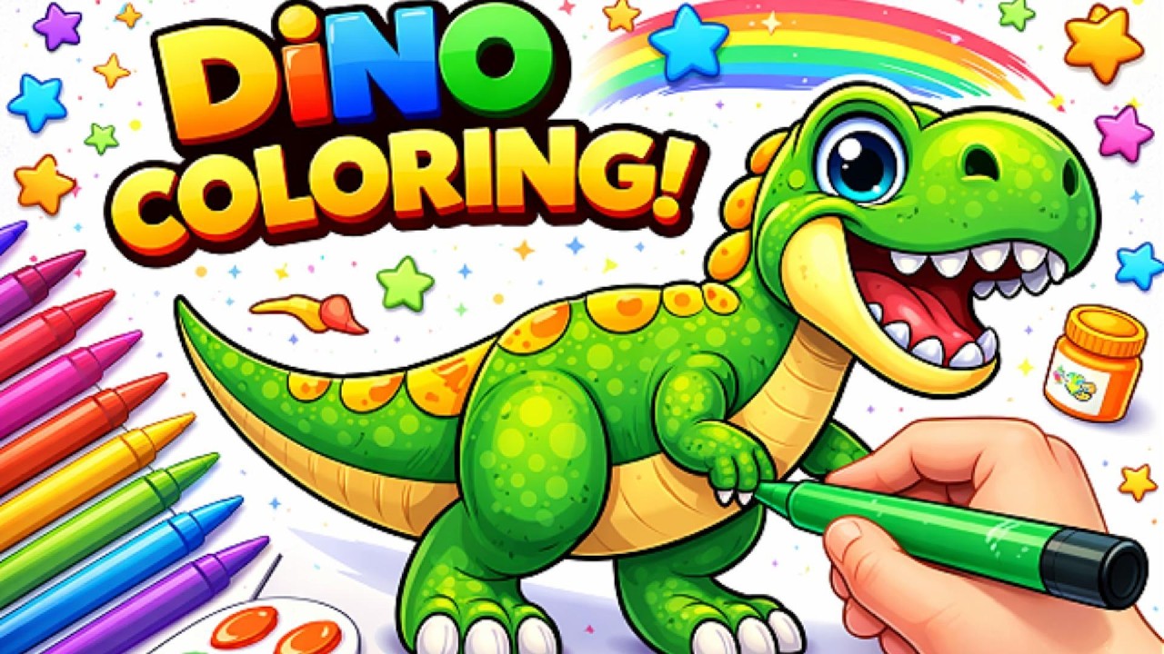 Watch This Dinosaur Come to Life with Color! 🦖🎨