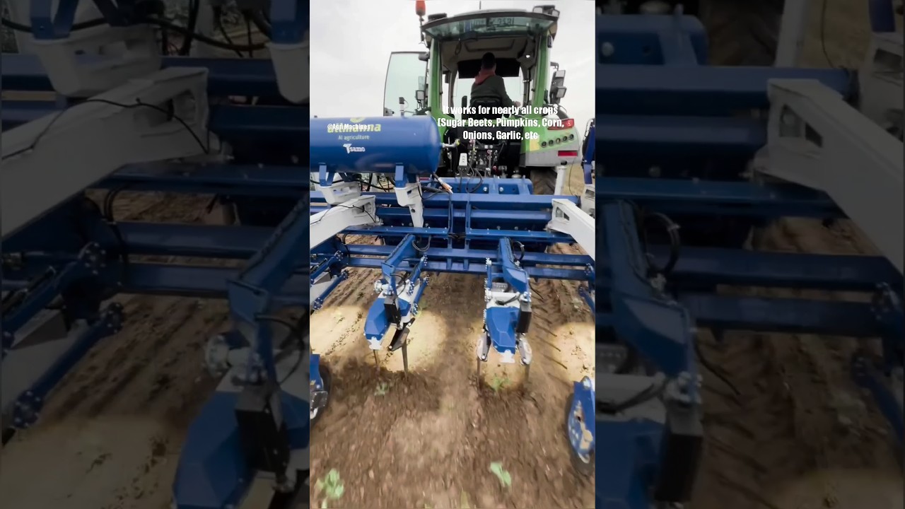 Autonomous Weeding Cultivator For Row Crops || Made By Ullmanna Czech Republic || #shorts #farming