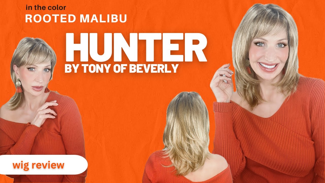 HUNTER Wig in Rooted Malibu by Tony of Beverly. Sideswept bangs are flexible and versatile.