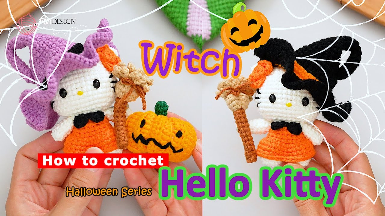 How to Crochet Halloween Hello Kitty Crochet  | Hello Kitty Witch Amigurumi 🎃🪄Tutorial |