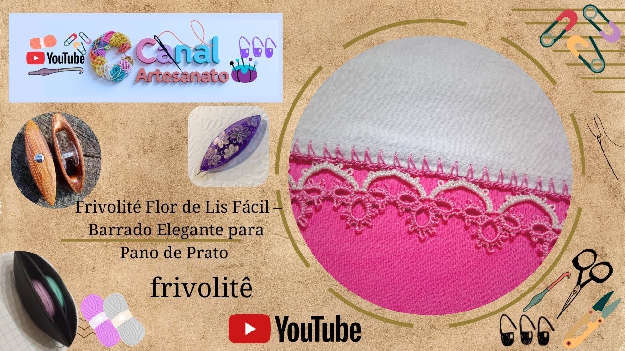Barrado Luxuoso de Flor de Lis em Frivolité – Artesanato Fácil