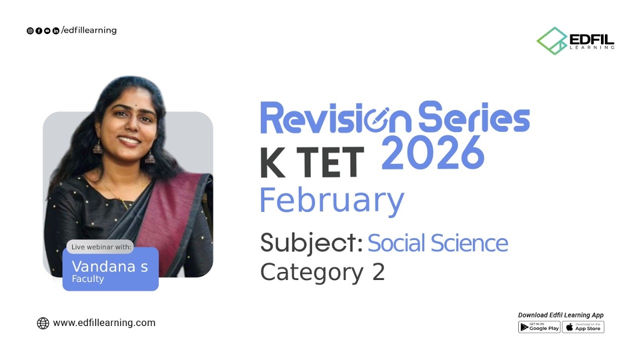 K TET RIVISION SERIES | Category 2 | SOCIAL SCIENCE | VANDANA Miss | EDFIL LEARNING