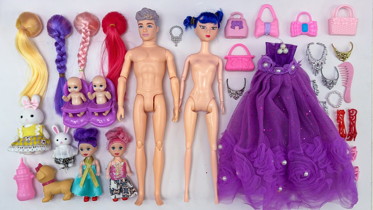 13 Minutes Satisfying with Unboxing Barbie Family Playset, Doll Dressup Set Toys ASMR | Review Toys