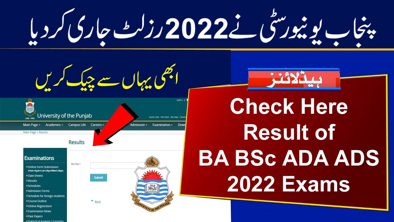 PU Result Announced 2022 | Check Result of BA BSc ADA ADS Part 1 & 2 Exams 2022