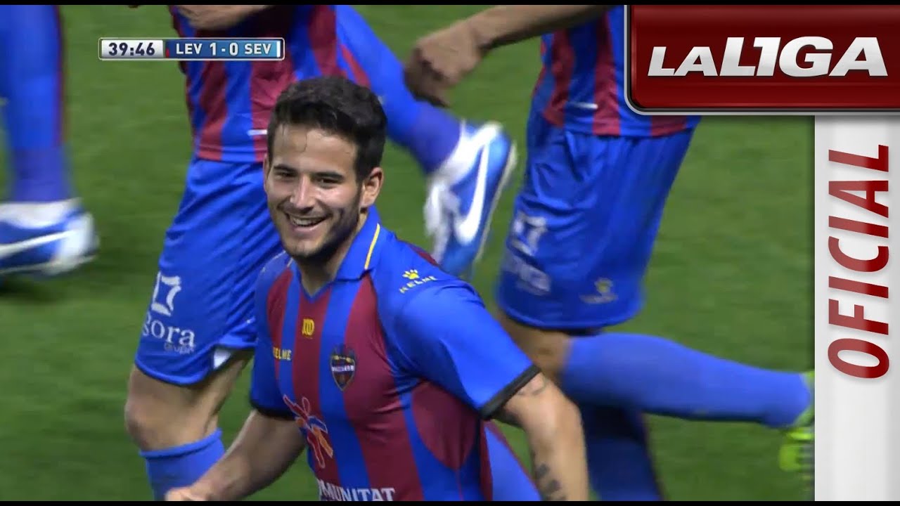 Gol de Rub&eacute;n Garc&iacute;a (1-0) en el Levante UD - Sevilla FC - HD