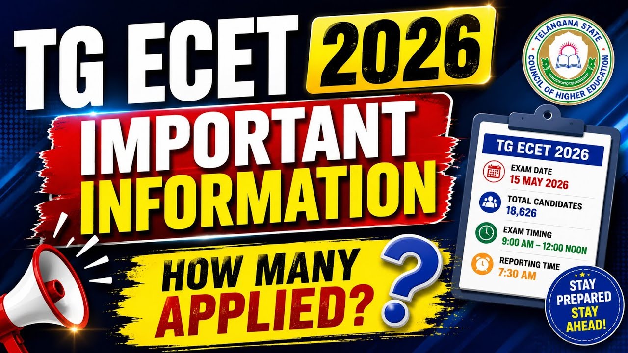 TG ECET 2026 Important Information | Total Candidates Applied | Exam Timings | Instructions #tgecet 