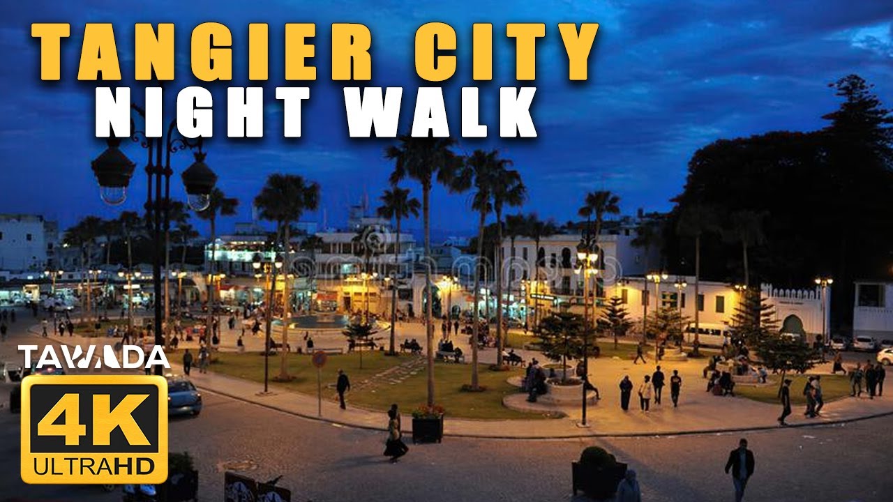 Tangier night walk (Virtual tour) - Morocco 4k UHD