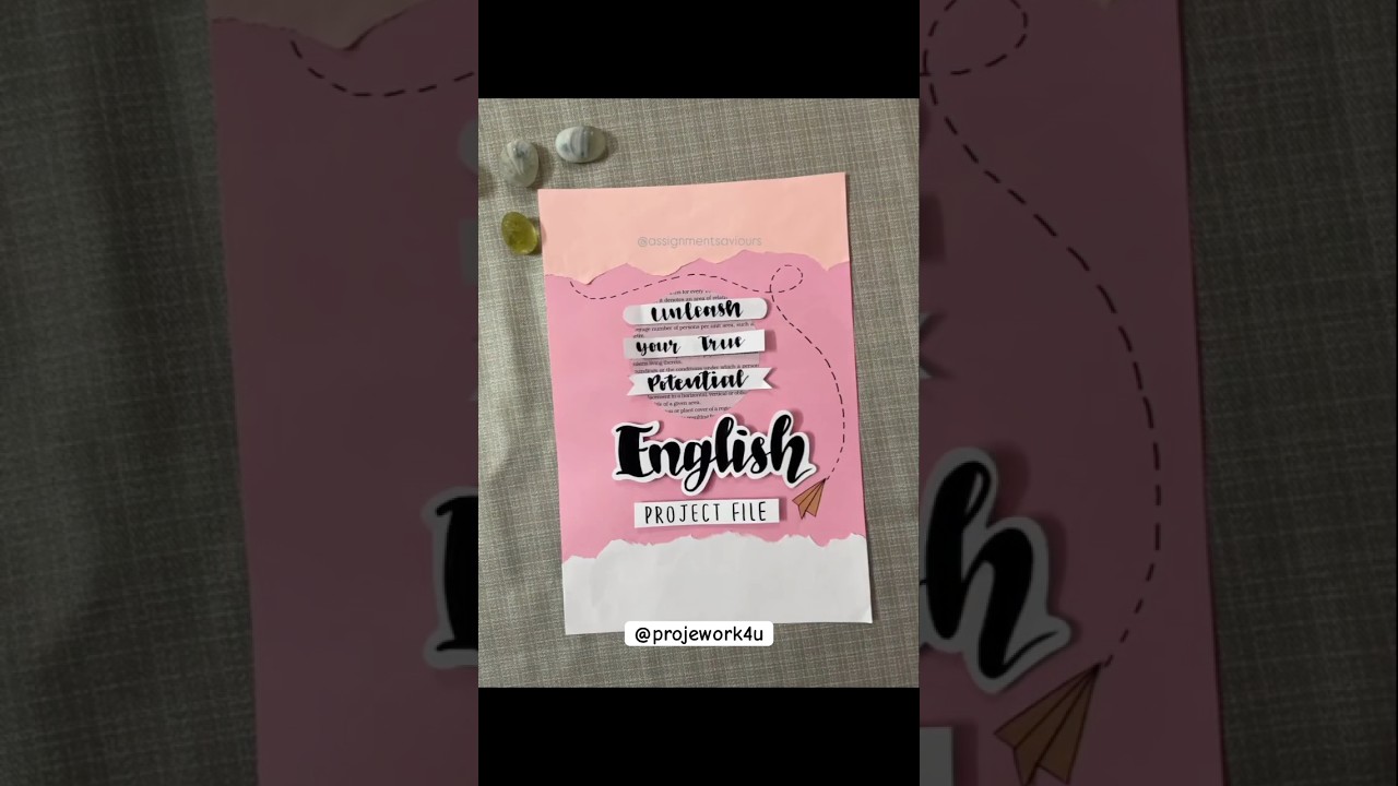 English project file cover 📄 🎀🌸#projectfile #trending #ytshorts #youtubeshorts #english #drawing