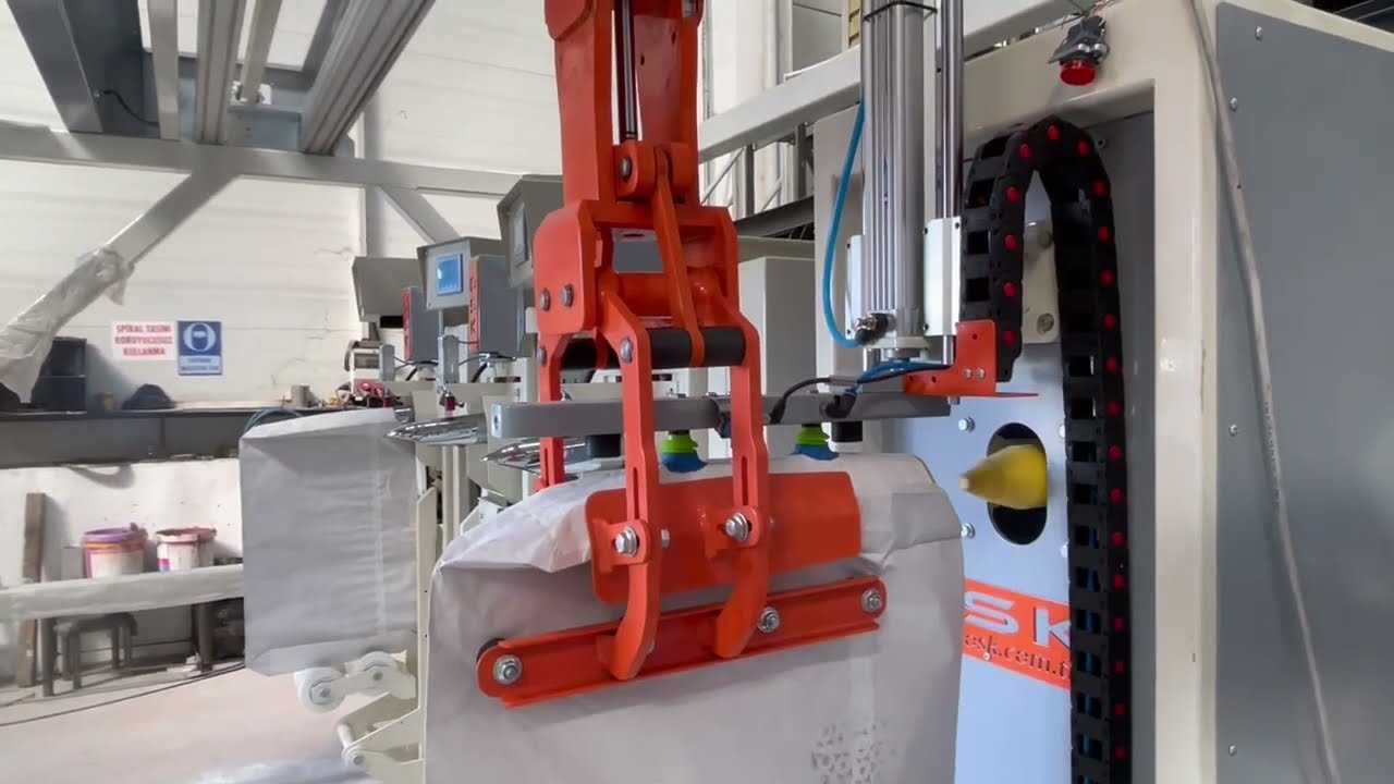 Otomatik Yapı Kimyasalları Torba Takma Robotu