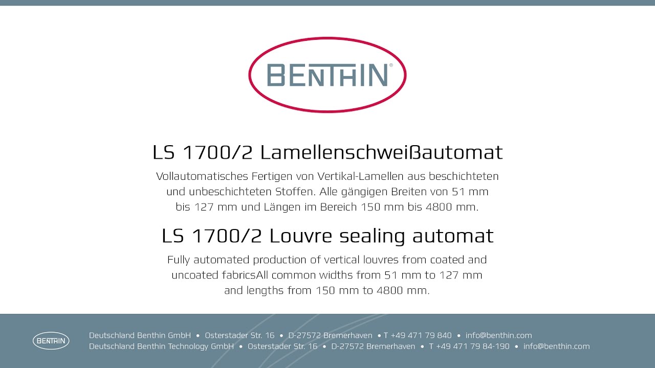 Benthin - LS 1700/2 Lamellenschweißautomat